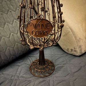 Elegant Brown Wine Cork Holder